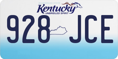 KY license plate 928JCE