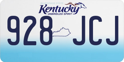 KY license plate 928JCJ