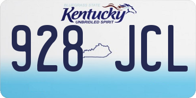 KY license plate 928JCL