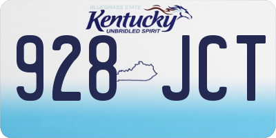 KY license plate 928JCT