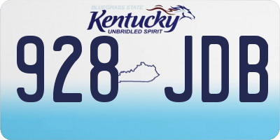 KY license plate 928JDB