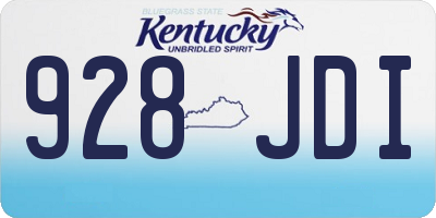 KY license plate 928JDI