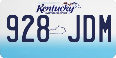 KY license plate 928JDM