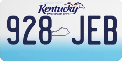 KY license plate 928JEB