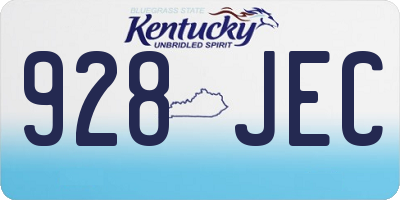 KY license plate 928JEC
