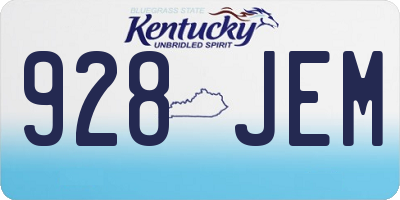KY license plate 928JEM