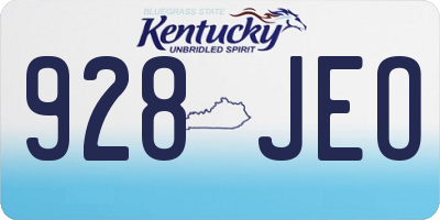 KY license plate 928JEO