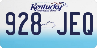 KY license plate 928JEQ