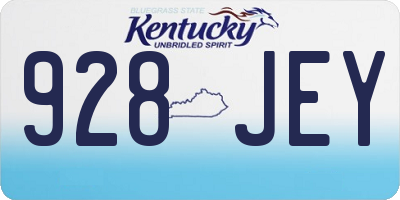 KY license plate 928JEY