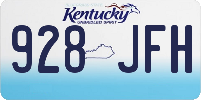 KY license plate 928JFH