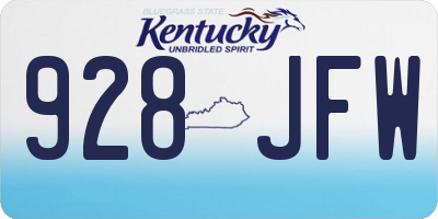 KY license plate 928JFW