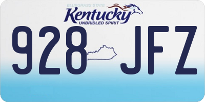 KY license plate 928JFZ