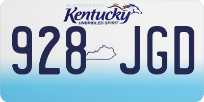 KY license plate 928JGD