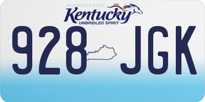 KY license plate 928JGK