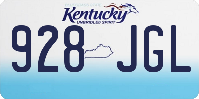 KY license plate 928JGL