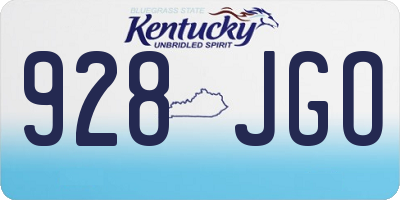 KY license plate 928JGO