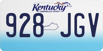 KY license plate 928JGV