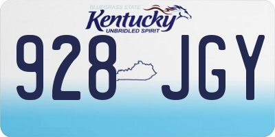 KY license plate 928JGY
