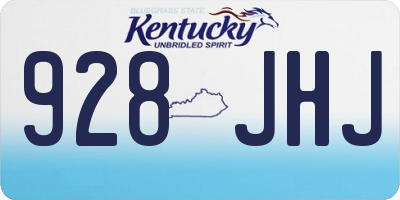 KY license plate 928JHJ
