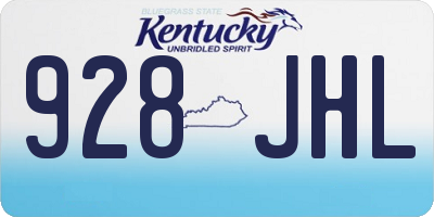 KY license plate 928JHL