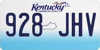 KY license plate 928JHV
