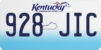 KY license plate 928JIC