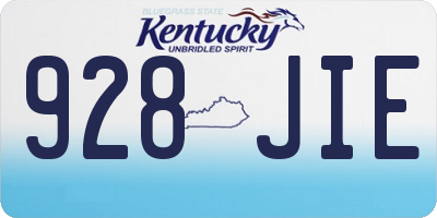KY license plate 928JIE