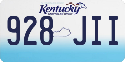 KY license plate 928JII
