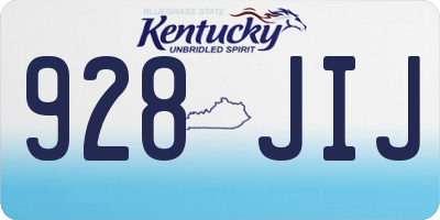 KY license plate 928JIJ