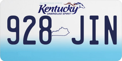 KY license plate 928JIN
