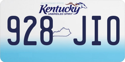KY license plate 928JIO