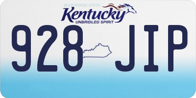 KY license plate 928JIP