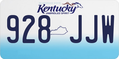 KY license plate 928JJW