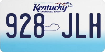 KY license plate 928JLH