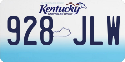 KY license plate 928JLW