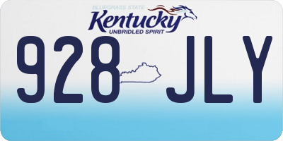 KY license plate 928JLY