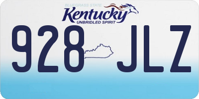 KY license plate 928JLZ