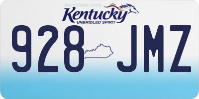 KY license plate 928JMZ