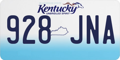 KY license plate 928JNA