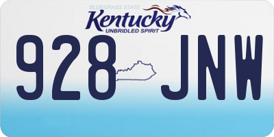 KY license plate 928JNW