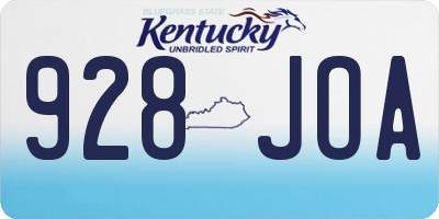 KY license plate 928JOA