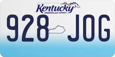 KY license plate 928JOG