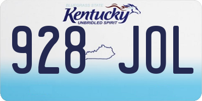KY license plate 928JOL