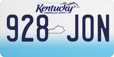 KY license plate 928JON
