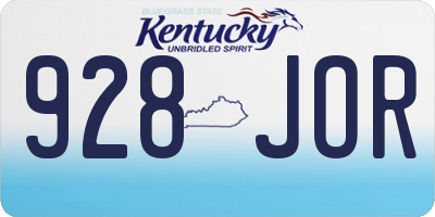 KY license plate 928JOR