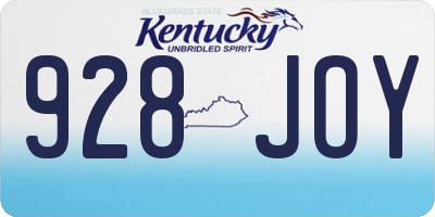 KY license plate 928JOY