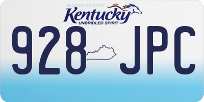 KY license plate 928JPC