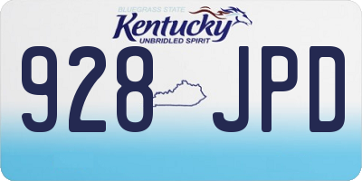 KY license plate 928JPD