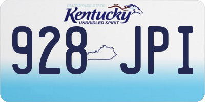 KY license plate 928JPI