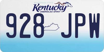 KY license plate 928JPW